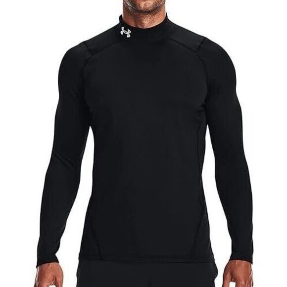 Under Armour 1366066-002 Men's Sz M Black ColdGear Armour Fitted Mock Neck - Picture 6 of 7